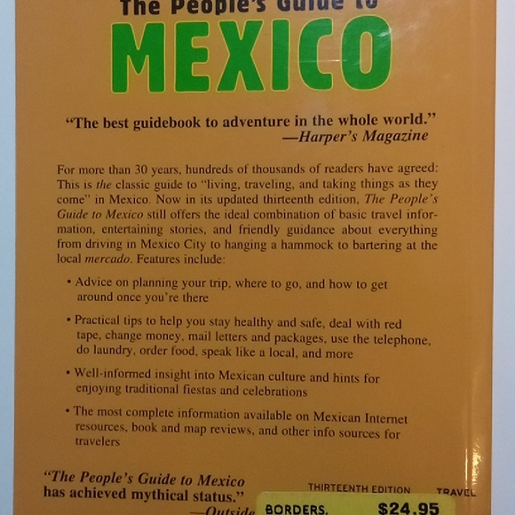 2/$15 The People's Guide To Mexico 13th Edition Paperback - Picture 3 of 8